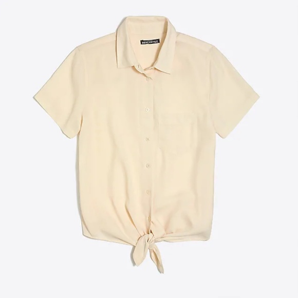 J. Crew Tops - ✨NEW✨ J. Crew Cream Short Sleeve Tie-Waist Top